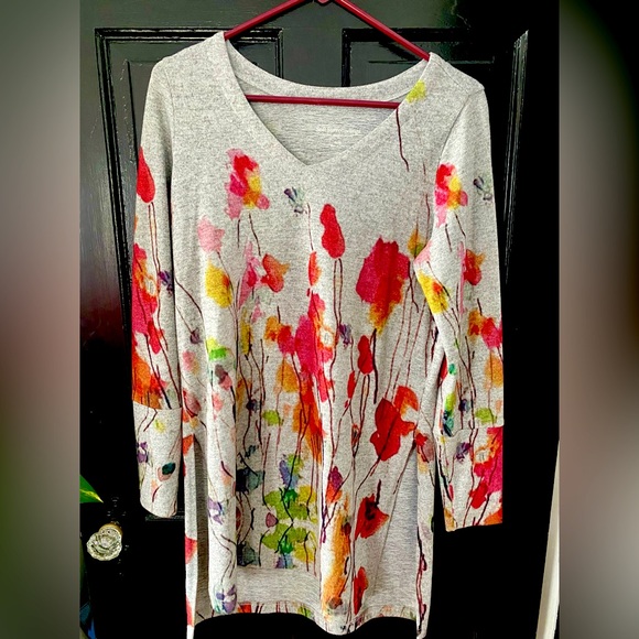 Soft Surroundings Watercolor Floral Print Tunic - Picture 1 of 6